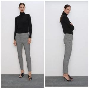Zara Basic Gingham Trouser Pnats Size Small